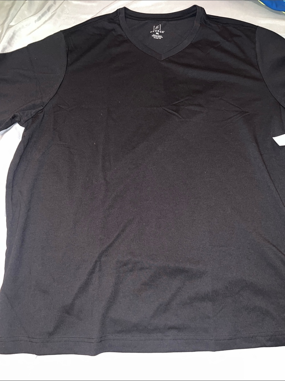 George Men’s Black V-Neck Short Sleeve Shirt